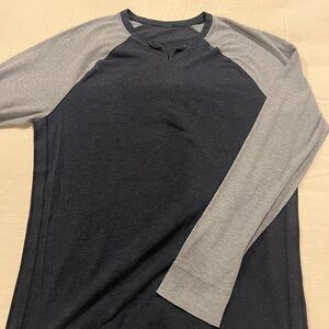 lululemon athletica Navy and Gray Long Sleeve Tee